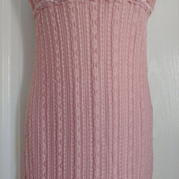Y2k Womens Empire Cottage Fairy Asymmetrical Mid Dress Pink M - Picture 4 of 16